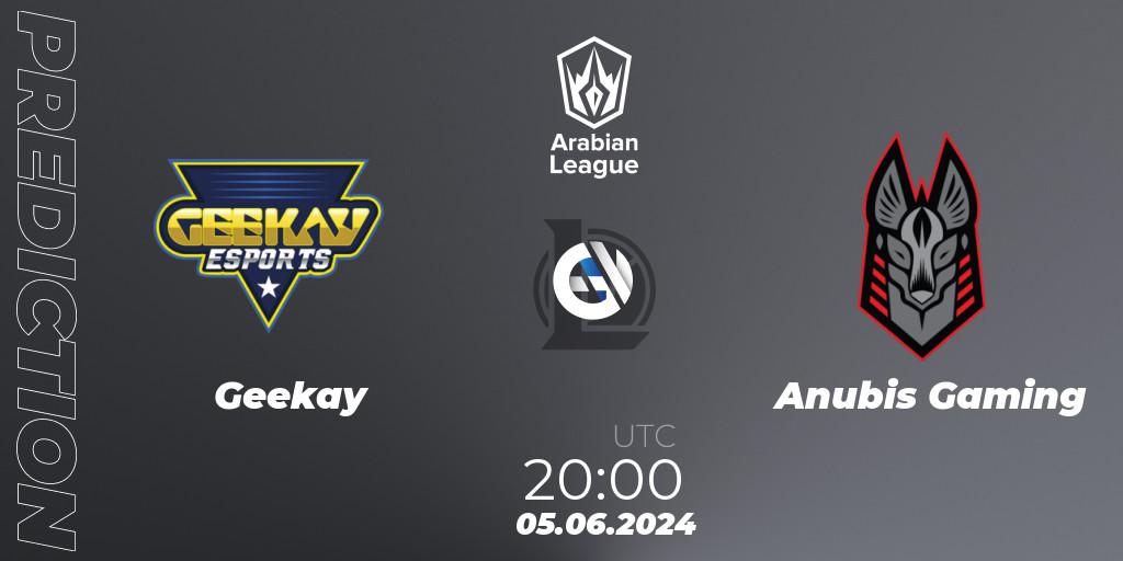 Geekay vs Anubis Gaming: Match Prediction. 05.06.2024 at 20:00, LoL, Arabian League Summer 2024