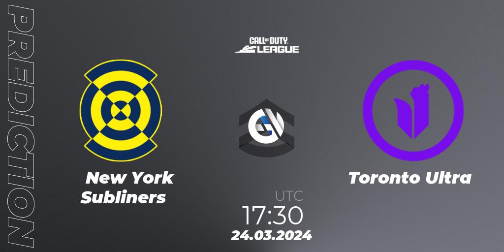 New York Subliners vs Toronto Ultra: Match Prediction. 24.03.2024 at 17:30, Call of Duty, Call of Duty League 2024: Stage 2 Major