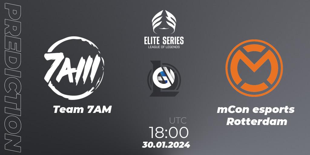 Team 7AM vs mCon esports Rotterdam: Match Prediction. 30.01.24, LoL, Elite Series Spring 2024
