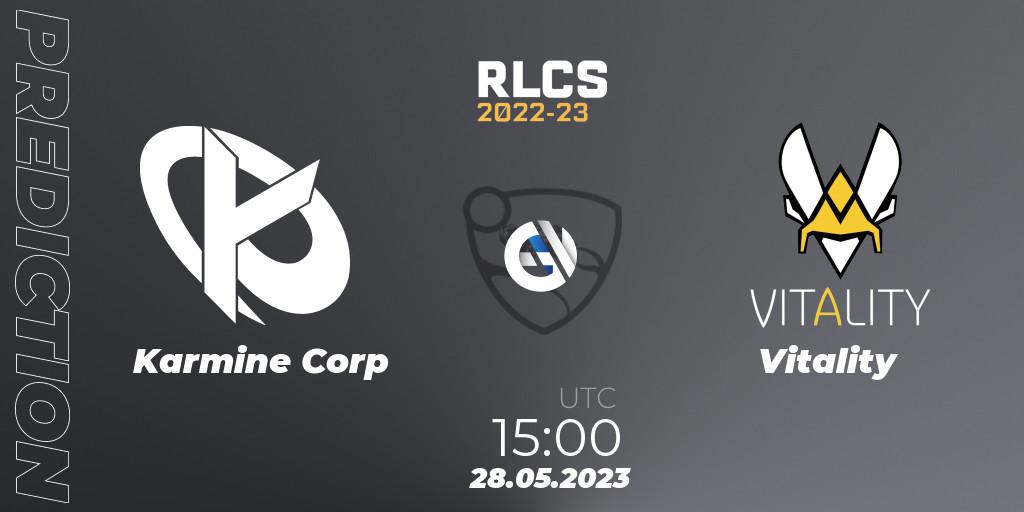 Karmine Corp vs Vitality: Match Prediction. 28.05.2023 at 15:00, Rocket League, RLCS 2022-23 - Spring: Europe Regional 2 - Spring Cup