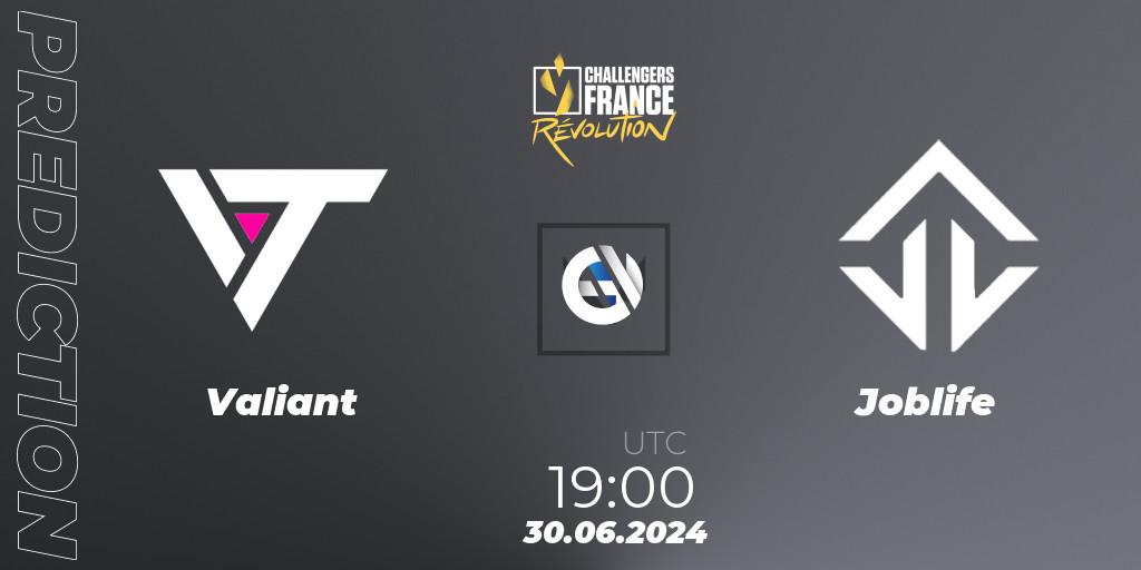 Valiant vs Joblife: Match Prediction. 30.06.2024 at 19:00, VALORANT, VALORANT Challengers 2024 France: Revolution Split 2