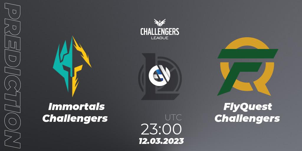 Immortals Challengers vs FlyQuest Challengers: Match Prediction. 12.03.2023 at 23:00, LoL, NACL 2023 Spring - Playoffs
