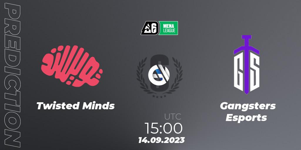 Twisted Minds vs Gangsters Esports: Match Prediction. 14.09.2023 at 15:00, Rainbow Six, MENA League 2023 - Stage 2