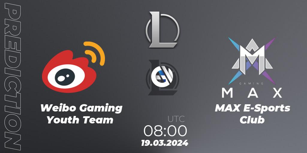 Weibo Gaming Youth Team vs MAX E-Sports Club: Match Prediction. 19.03.24, LoL, LDL 2024 - Stage 1
