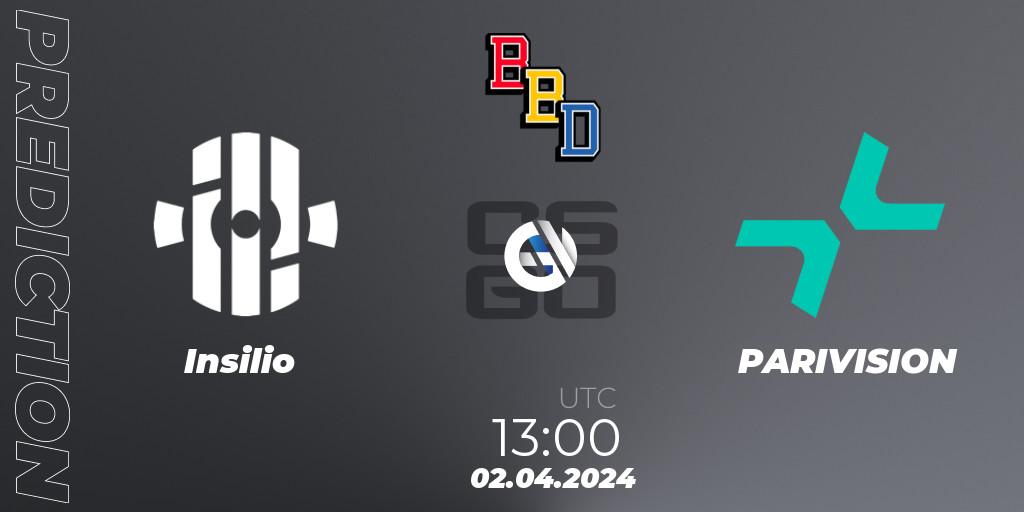 Insilio vs PARIVISION: Match Prediction. 02.04.24, CS2 (CS:GO), BetBoom Dacha Belgrade 2024: European Qualifier