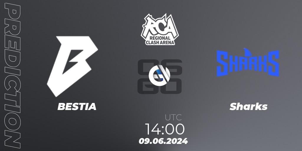 BESTIA vs Sharks: Match Prediction. 09.06.2024 at 14:00, Counter-Strike (CS2), Regional Clash Arena South America
