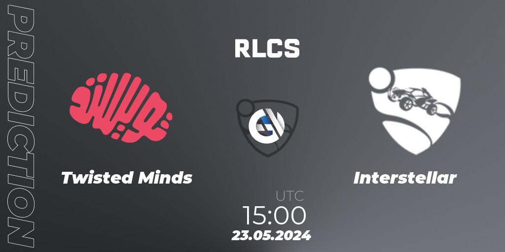 Twisted Minds vs Interstellar: Match Prediction. 23.05.2024 at 15:00, Rocket League, RLCS 2024 - Major 2: MENA Open Qualifier 6