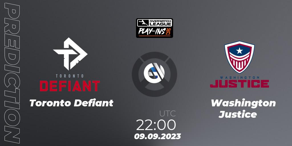 Toronto Defiant vs Washington Justice: Match Prediction. 09.09.2023 at 22:00, Overwatch, Overwatch League 2023 - Play-Ins