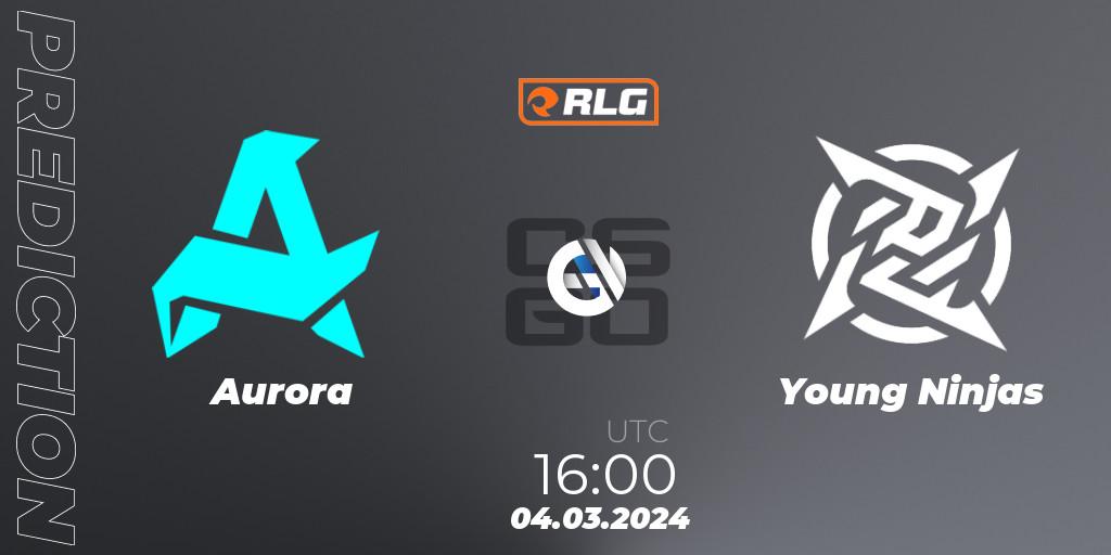 Aurora vs Young Ninjas: Match Prediction. 04.03.24, CS2 (CS:GO), RES European Series #1