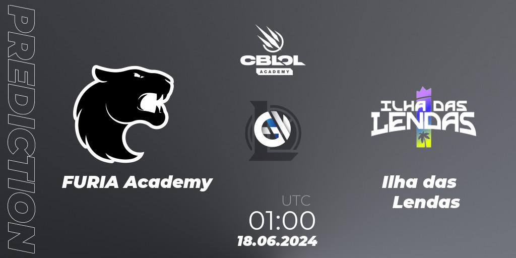 FURIA Academy vs Ilha das Lendas: Match Prediction. 25.06.2024 at 01:00, LoL, CBLOL Academy 2024