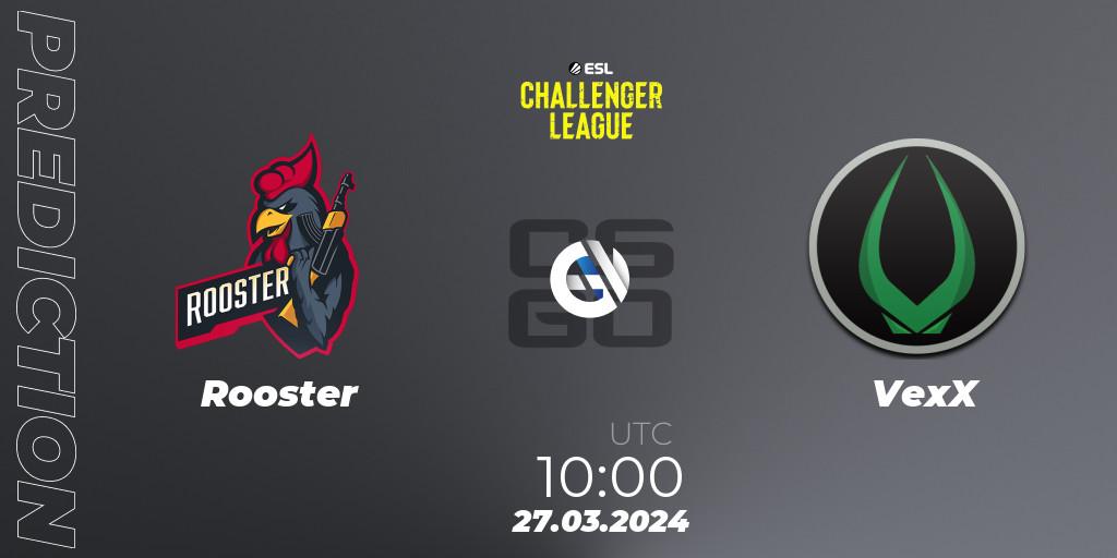 Rooster vs VexX: Match Prediction. 27.03.24, CS2 (CS:GO), ESL Challenger League Season 47: Oceania