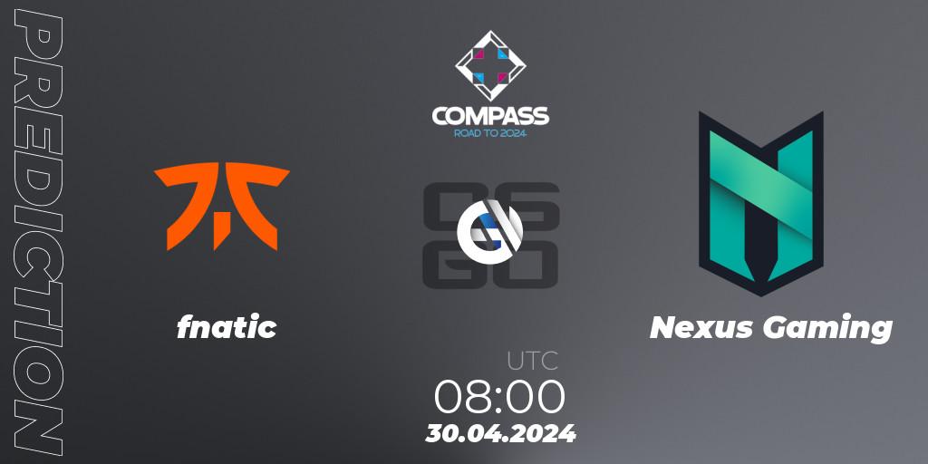 fnatic vs Nexus Gaming: Match Prediction. 30.04.2024 at 08:00, Counter-Strike (CS2), YaLLa Compass Spring 2024