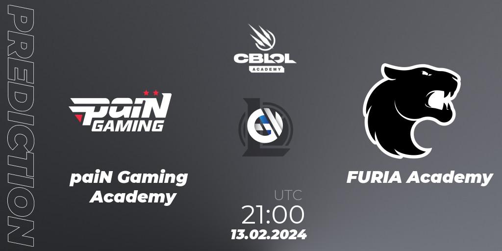 paiN Gaming Academy vs FURIA Academy: Match Prediction. 13.02.2024 at 21:00, LoL, CBLOL Academy Split 1 2024