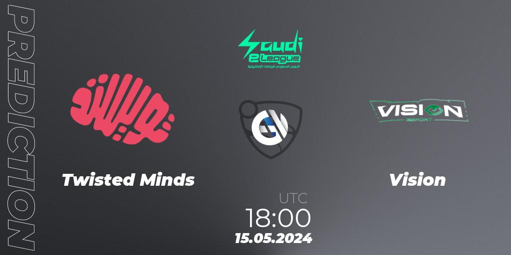 Twisted Minds vs Vision: Match Prediction. 15.05.2024 at 18:00, Rocket League, Saudi eLeague 2024 - Major 2: Online Major Phase 1