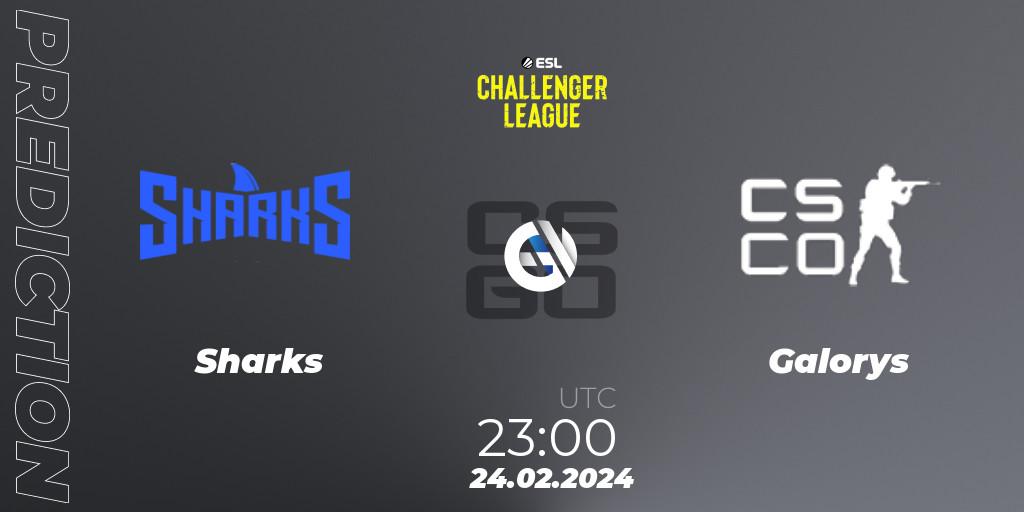 Sharks vs Galorys: Match Prediction. 24.02.2024 at 23:00, Counter-Strike (CS2), ESL Challenger League Season 47: South America