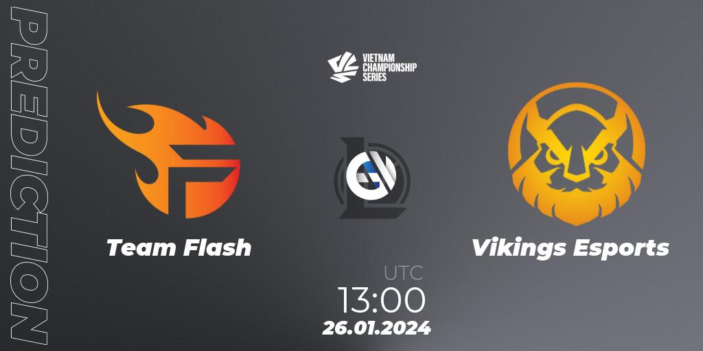 Team Flash vs Vikings Esports: Match Prediction. 26.01.2024 at 13:00, LoL, VCS Dawn 2024 - Group Stage