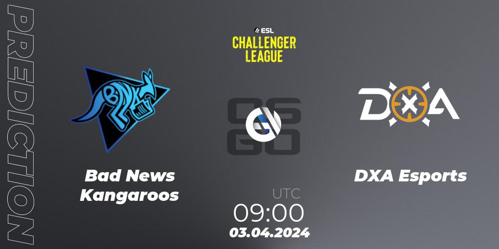 Bad News Kangaroos vs DXA Esports: Match Prediction. 03.04.24, CS2 (CS:GO), ESL Challenger League Season 47: Oceania