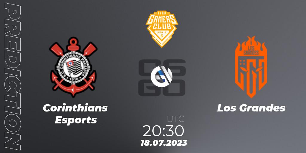 Corinthians Esports vs Los Grandes: Match Prediction. 18.07.2023 at 21:00, Counter-Strike (CS2), Gamers Club Liga Série S: Season 3