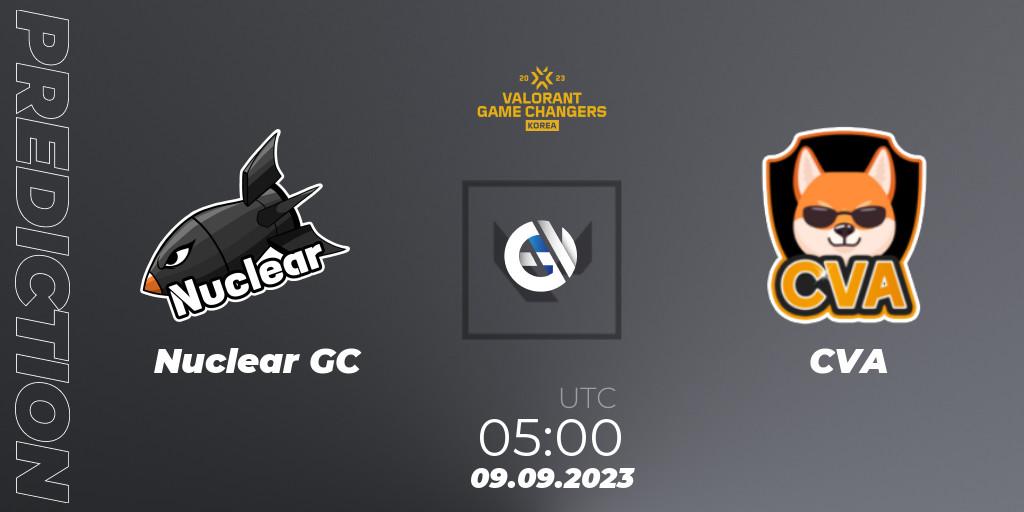 Nuclear GC vs CVA: Match Prediction. 09.09.2023 at 05:00, VALORANT, VCT 2023: Game Changers Korea Stage 2