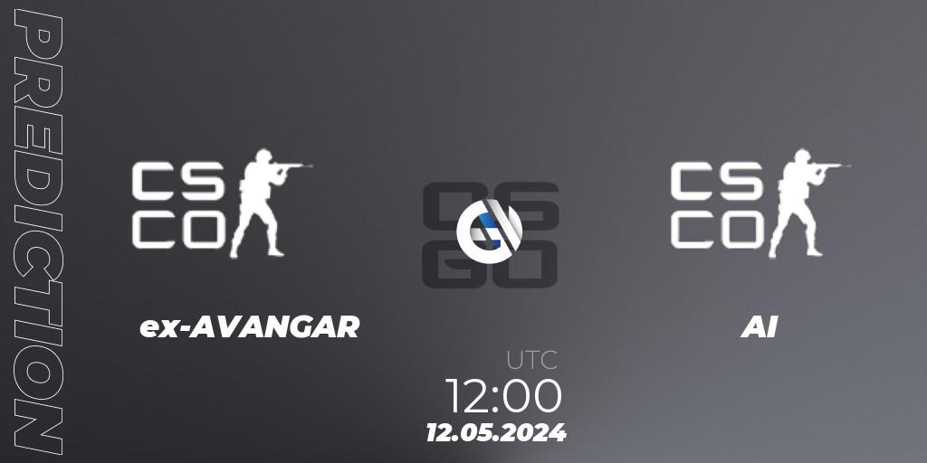 ex-AVANGAR vs AI: Match Prediction. 12.05.2024 at 12:50, Counter-Strike (CS2), 1xBet QRK Cup 2024