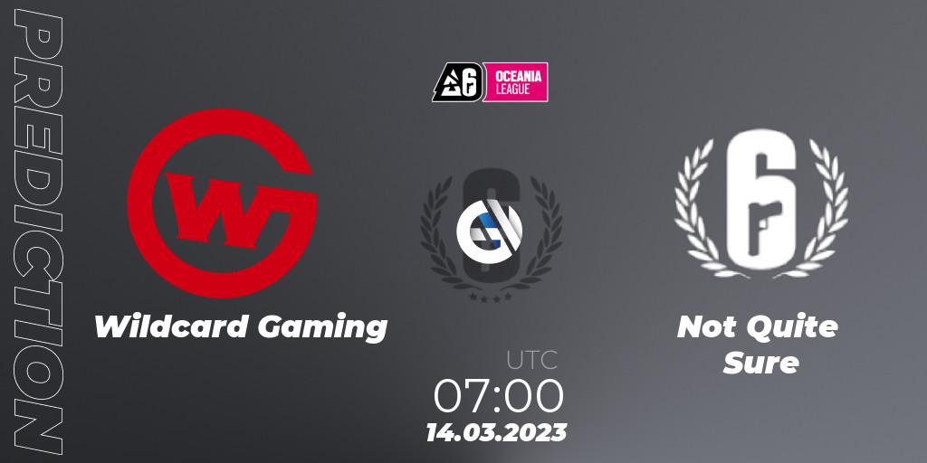 Wildcard Gaming vs Not Quite Sure: Match Prediction. 14.03.2023 at 07:15, Rainbow Six, Oceania League 2023 - Stage 1
