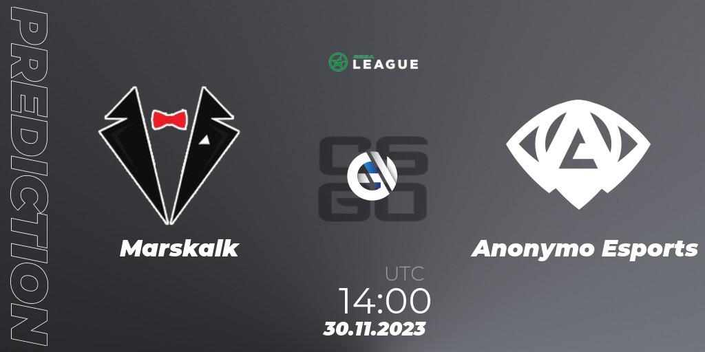 Marskalk vs Anonymo Esports: Match Prediction. 30.11.2023 at 14:00, Counter-Strike (CS2), ESEA Season 47: Advanced Division - Europe