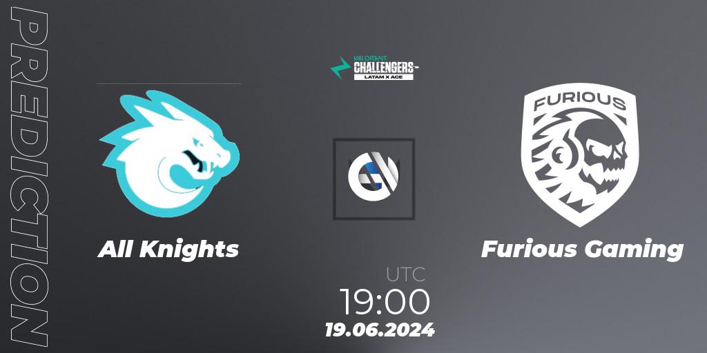 All Knights vs Furious Gaming: Match Prediction. 19.06.2024 at 19:00, VALORANT, VALORANT Challengers 2024 LAS: Split 2