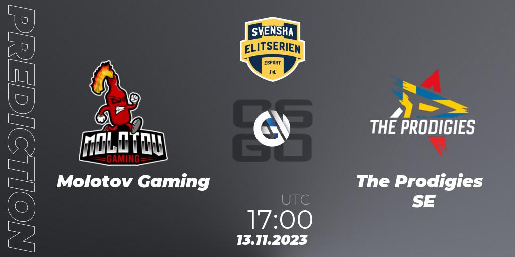 Molotov Gaming vs The Prodigies SE: Match Prediction. 13.11.2023 at 17:00, Counter-Strike (CS2), Svenska Elitserien Fall 2023: Online Stage