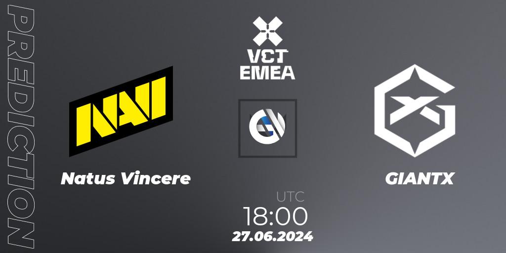 Natus Vincere vs GIANTX: Match Prediction. 27.06.2024 at 19:00, VALORANT, VALORANT Champions Tour 2024: EMEA League - Stage 2 - Group Stage