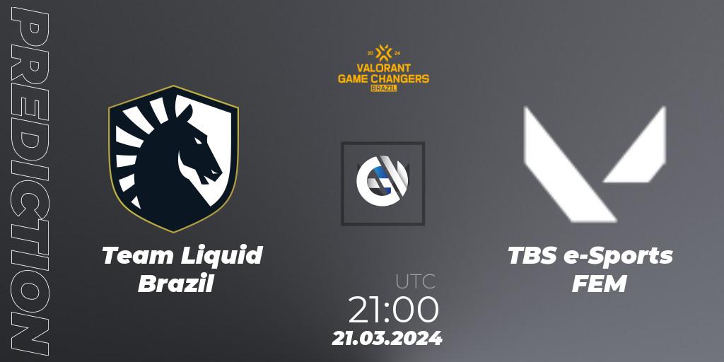 Team Liquid Brazil vs TBS e-Sports FEM: Match Prediction. 21.03.24, VALORANT, VCT 2024: Game Changers Brazil Series 1