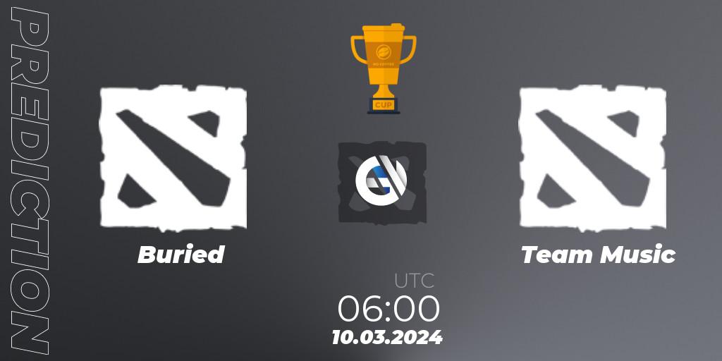 Buried vs Team Music: Match Prediction. 10.03.2024 at 06:00, Dota 2, No Coffee Cup