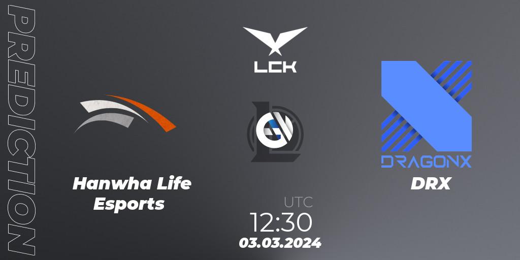 Hanwha Life Esports vs DRX: Match Prediction. 03.03.24, LoL, LCK Spring 2024 - Group Stage