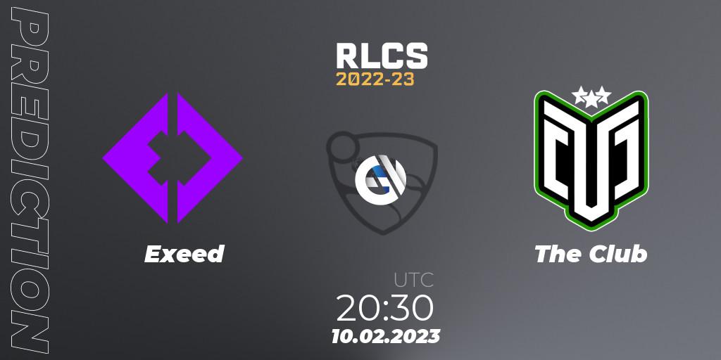 Exeed vs The Club: Match Prediction. 10.02.2023 at 20:30, Rocket League, RLCS 2022-23 - Winter: South America Regional 2 - Winter Cup