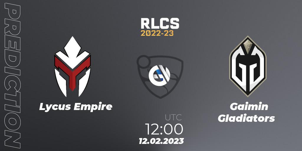 Lycus Empire vs Gaimin Gladiators: Match Prediction. 12.02.2023 at 12:15, Rocket League, RLCS 2022-23 - Winter: Asia-Pacific Regional 2 - Winter Cup