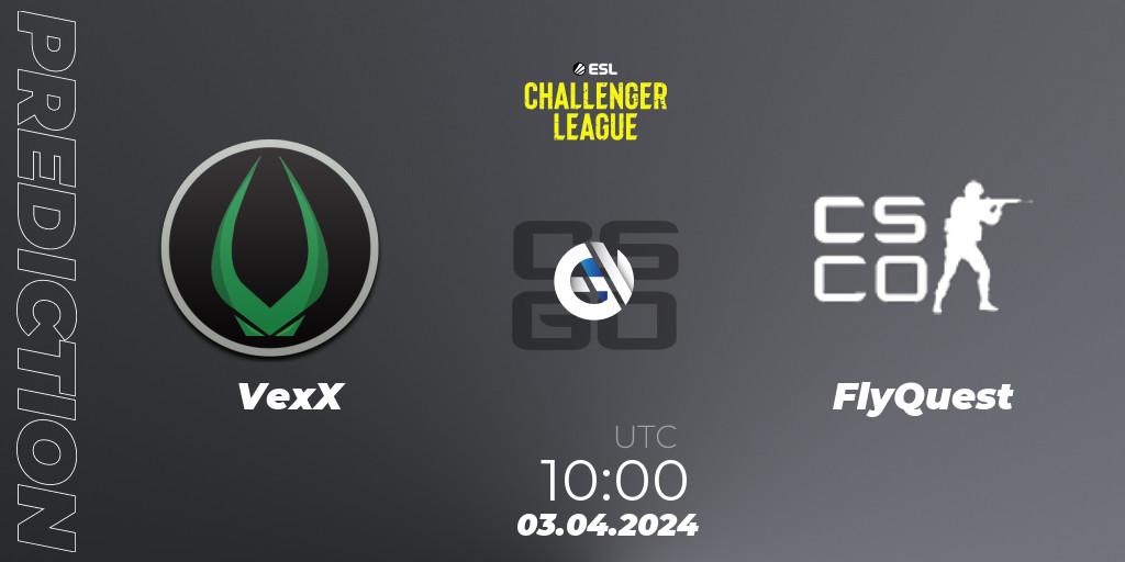 VexX vs FlyQuest: Match Prediction. 03.04.2024 at 09:50, Counter-Strike (CS2), ESL Challenger League Season 47: Oceania