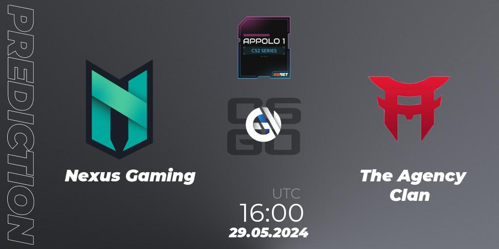 Nexus Gaming vs The Agency Clan: Match Prediction. 30.05.2024 at 16:00, Counter-Strike (CS2), Appolo1 Series: Phase 2