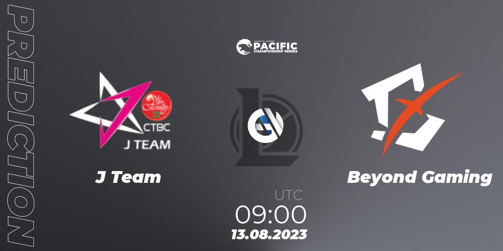 J Team vs Beyond Gaming: Match Prediction. 13.08.2023 at 09:00, LoL, PACIFIC Championship series Playoffs