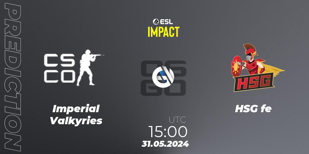 Imperial Valkyries vs HSG fe: Match Prediction. 31.05.2024 at 15:00, Counter-Strike (CS2), ESL Impact League Season 5 Finals