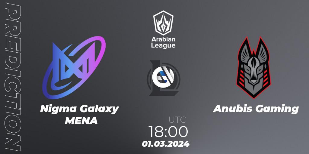 Nigma Galaxy MENA vs Anubis Gaming: Match Prediction. 01.03.24, LoL, Arabian League Spring 2024