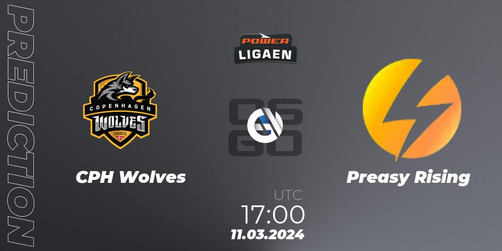 CPH Wolves vs Preasy Rising: Match Prediction. 11.03.2024 at 17:00, Counter-Strike (CS2), Dust2.dk Ligaen Season 25