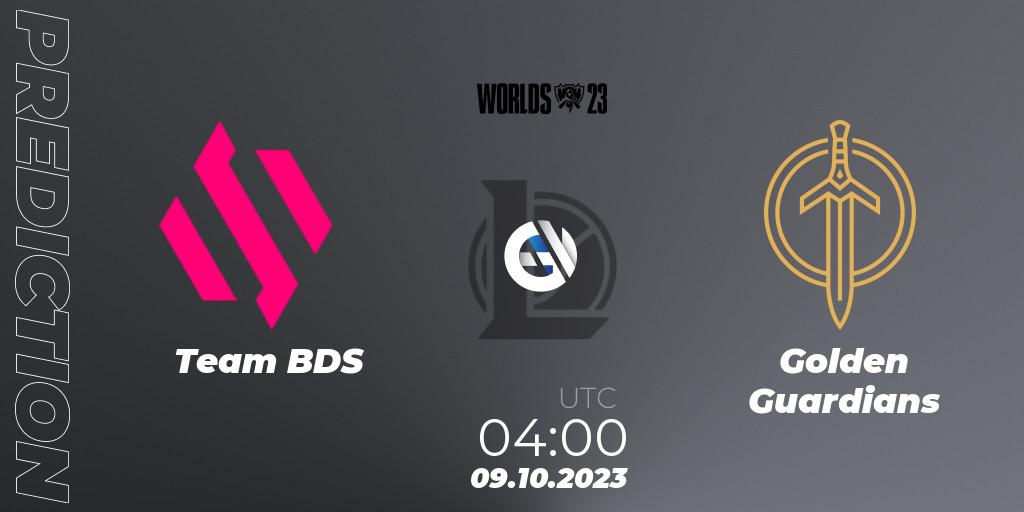 Team BDS vs Golden Guardians: Match Prediction. 09.10.23, LoL, 2023 World Championship: Worlds Qualifying Series