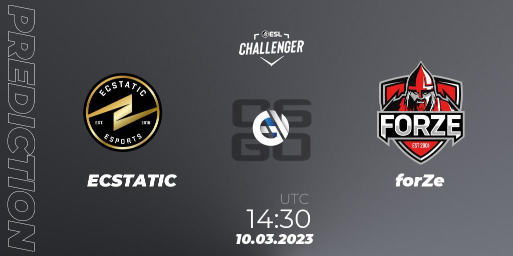 ECSTATIC vs forZe: Match Prediction. 10.03.2023 at 14:30, Counter-Strike (CS2), ESL Challenger Melbourne 2023 Europe Closed Qualifier