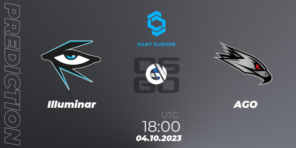Illuminar vs AGO: Match Prediction. 04.10.2023 at 18:55, Counter-Strike (CS2), CCT East Europe Series #3: Closed Qualifier