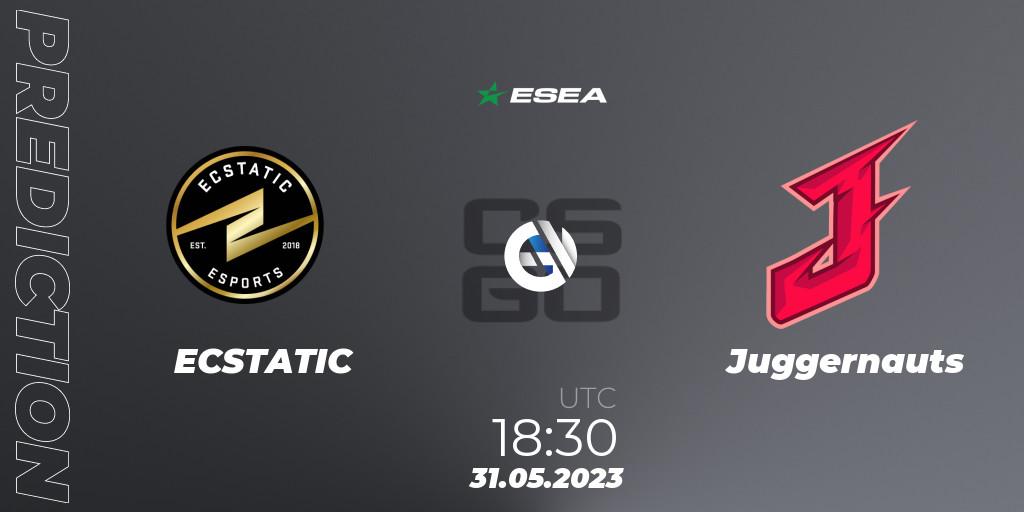ECSTATIC vs Juggernauts: Match Prediction. 31.05.23, CS2 (CS:GO), ESEA Advanced Season 45 Europe