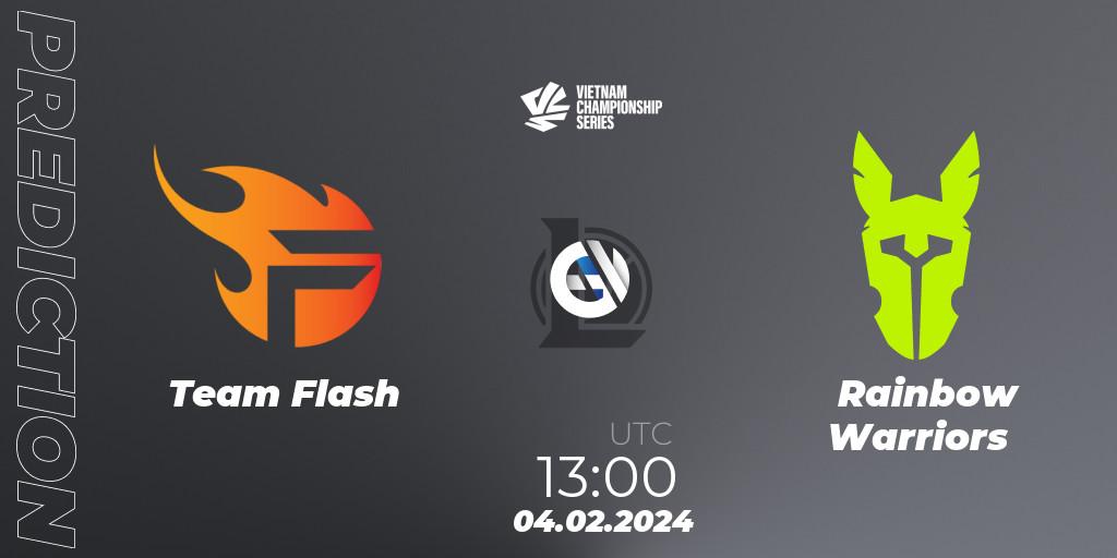 Team Flash vs Rainbow Warriors: Match Prediction. 04.02.24, LoL, VCS Dawn 2024 - Group Stage