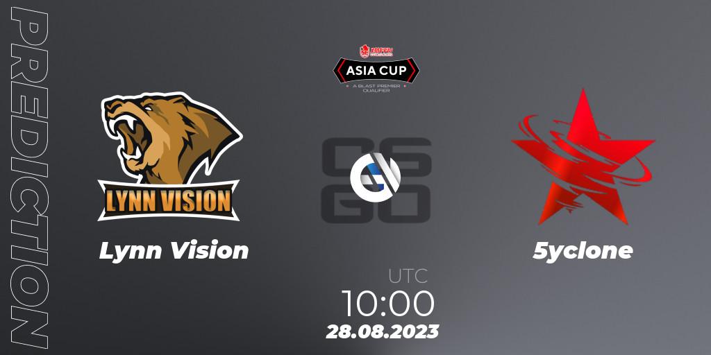 Lynn Vision vs 5yclone: Match Prediction. 28.08.2023 at 11:30, Counter-Strike (CS2), 5E Arena Asia Cup Fall 2023