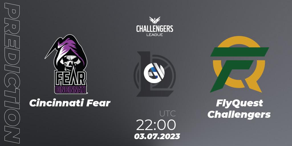 Cincinnati Fear vs FlyQuest Challengers: Match Prediction. 04.07.2023 at 00:00, LoL, North American Challengers League 2023 Summer - Group Stage