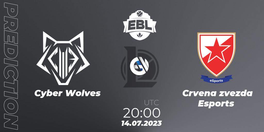 Cyber Wolves vs Crvena zvezda Esports: Match Prediction. 23.06.2023 at 19:00, LoL, Esports Balkan League Season 13