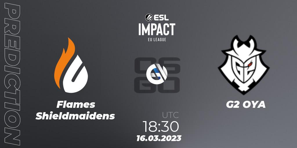 Flames Shieldmaidens vs G2 OYA: Match Prediction. 16.03.23, CS2 (CS:GO), ESL Impact League Season 3: European Division