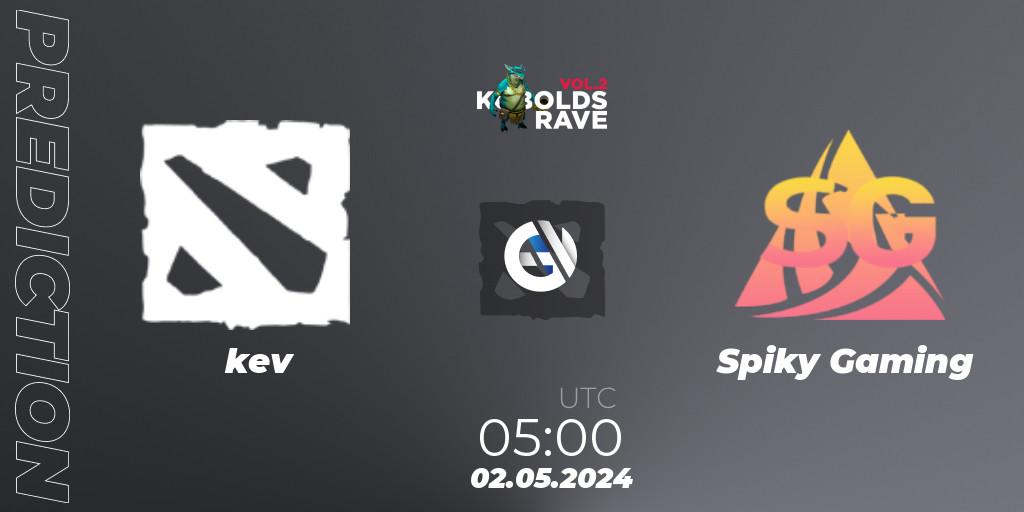 kev vs Spiky Gaming: Match Prediction. 02.05.2024 at 05:00, Dota 2, Cringe Station Kobolds Rave 2